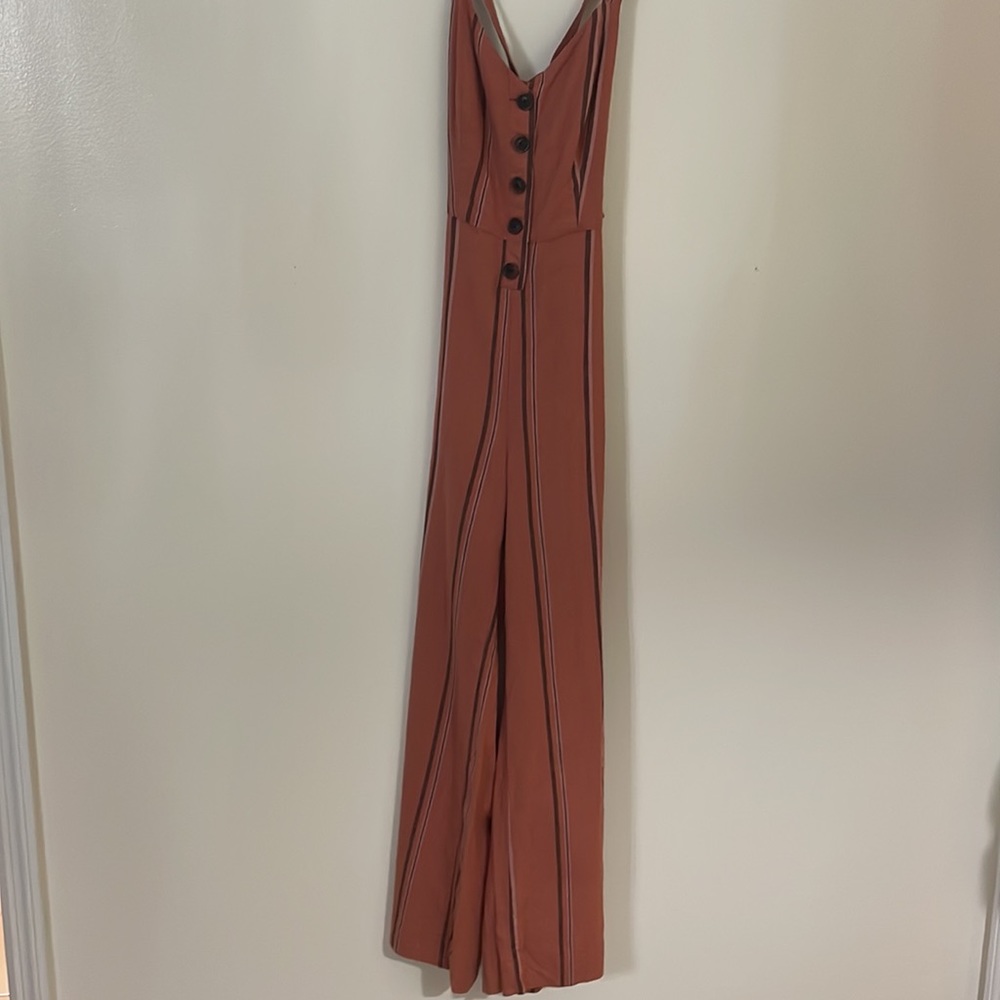 Urban Outfitters UO Ashley Striped long romper jumpsuit small p open back NWOT - Picture 7 of 15